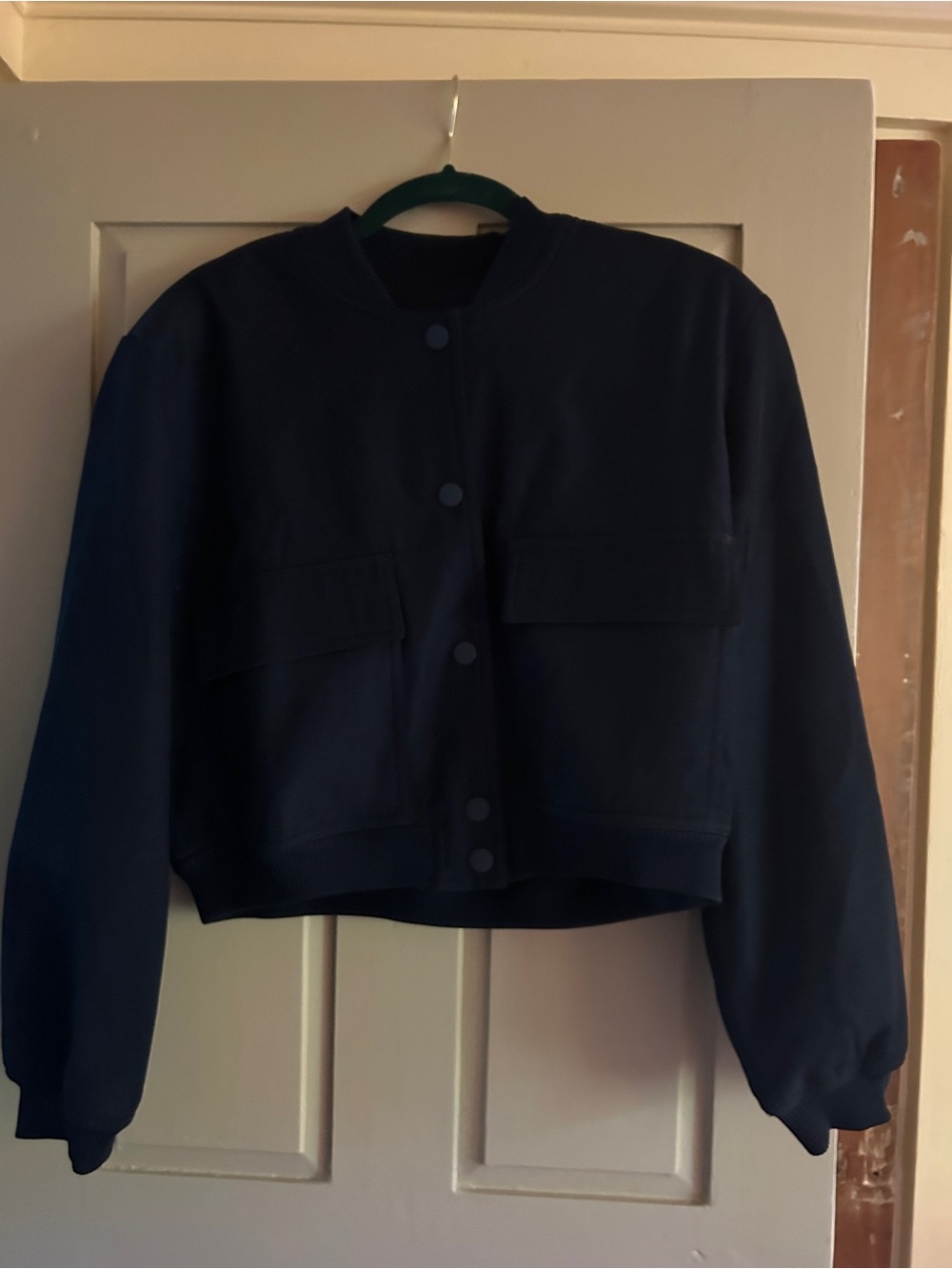 Amazon Cropped Navy Bomber Jacket